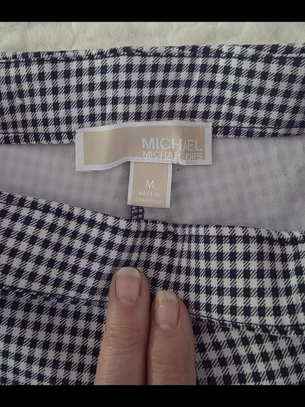 MICHAEL Michael Kors Navy & White checkered Skinny pants M